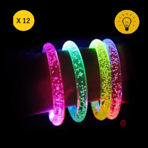 PULSERA LUMINOSA ACRILICA COLORES SURTIDOS x 12